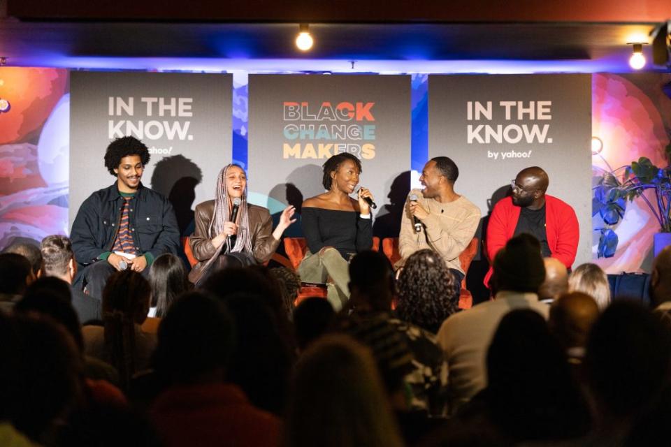 From left: Teklai, Brittany Carney, Aminah Imani, Alex English and Reg Thomas. (In The Know)