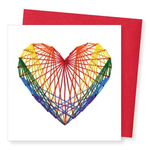 Rainbow String Art Card