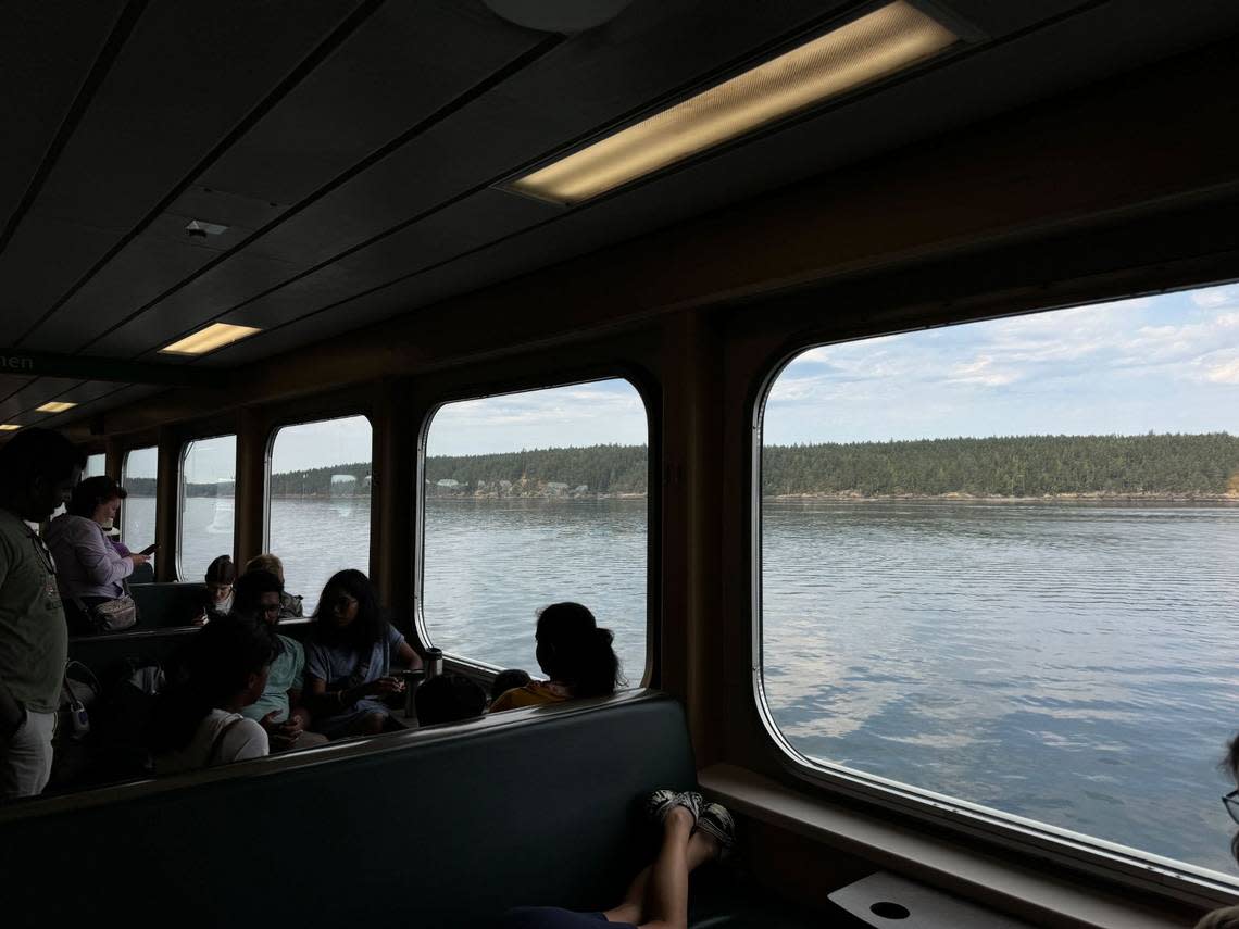 The view from inside a Washington State Ferry from Anacortes to Friday Harbor on Friday, August 2, 2024.