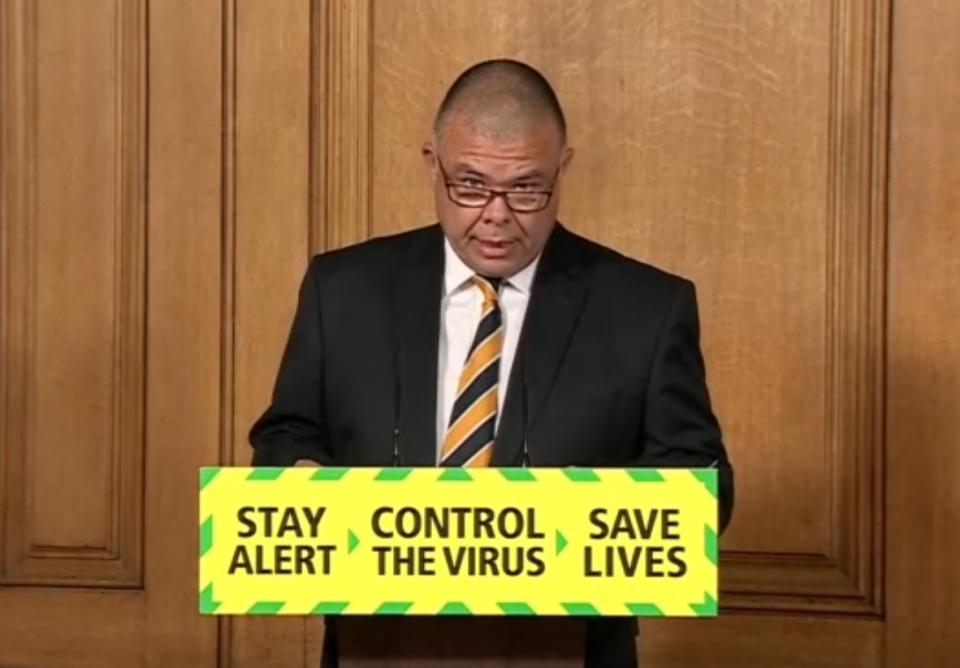 Deputy Chief Medical officer Jonathan Van Tam speaking at a Downing Street media briefing in May (PA)