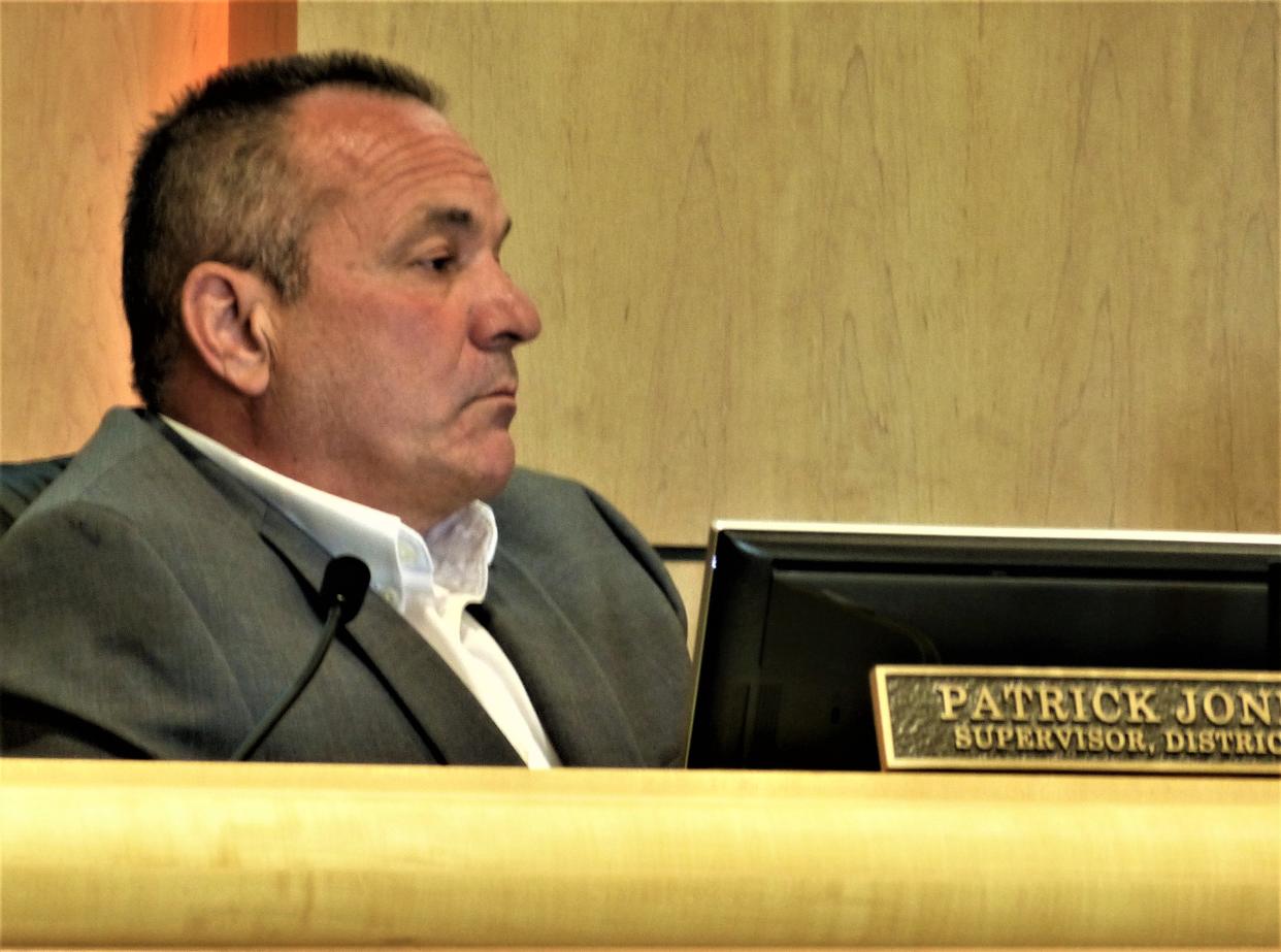 Shasta County Board of Supervisors Chairman Patrick Jones listens to a speaker during a board meeting on Tuesday, May 30, 2023.
