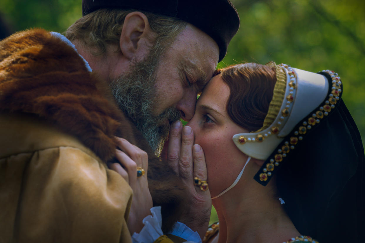 Jude Law and Alicia Vikander as Henry VIII and Katherine Parr in Firebrand. (Larry D. Horricks)