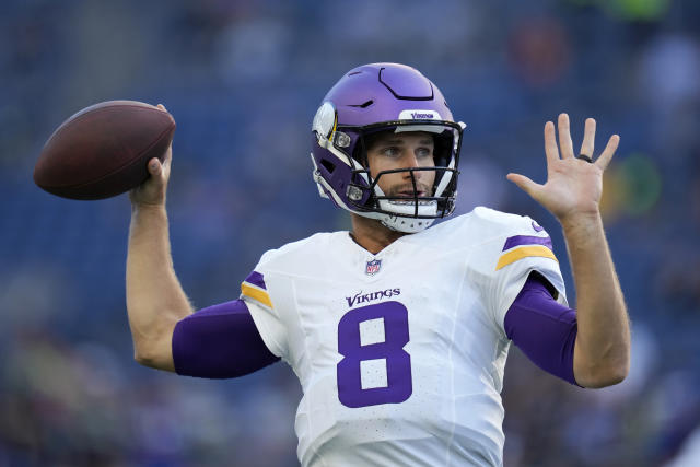 Seattle Seahawks quarterback Drew Lock (2) warms up before an NFL