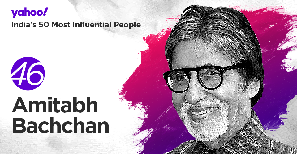 <strong>46. Amitabh Bachchan</strong> (born Inquilaab Srivastava on October 11, 1942) is an Indian film actor, film producer, television host, occasional playback singer and former politician.