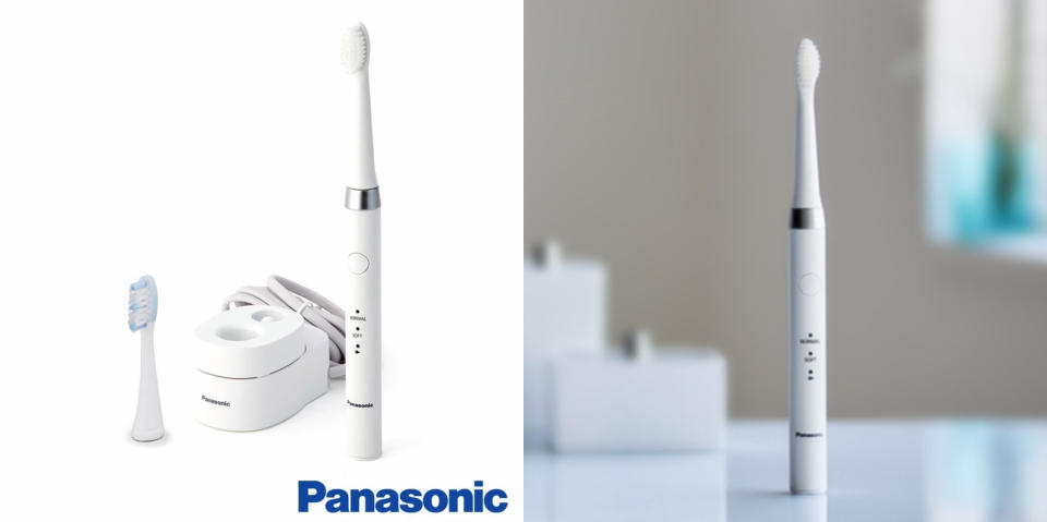 必買電動牙刷7：Panasonic 國際牌 無線音波震動國際電壓充電型電動牙刷 EW-DM81 高速音波震動能更有效清潔牙齒，每分鐘高達31000次音波震動，有效去除頑固牙垢，具備2種潔牙模式(一般/溫和)及刷牙時間提示，將口腔分為上下、左右4個區段，以30秒及2分鐘刷牙時間提示。