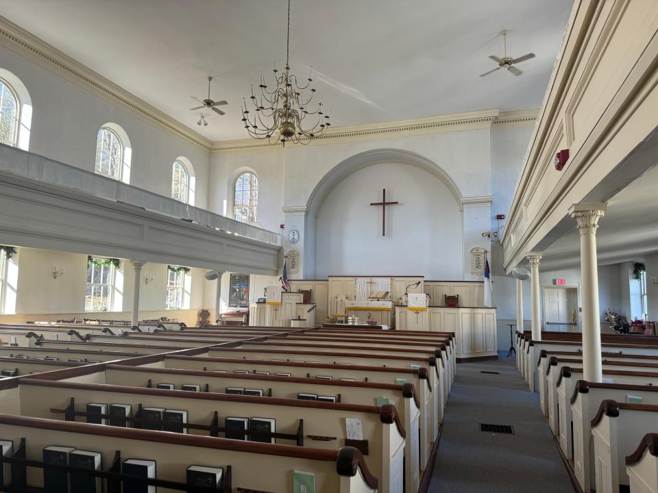 The interior of the current church building.