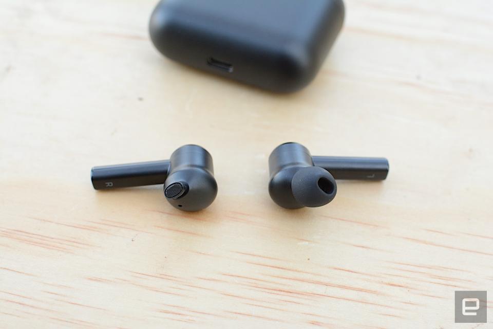 Razer’s first noise-cancelling earbuds also pack in THX-certified immersive audio and a gaming-specific low-latency mode. The stick-bud design isn’t for everyone, but the company has included comfy Comply foam tips on top of the usual collection of silicone. A few annoyances keep these from being a compelling, and complete, package. 