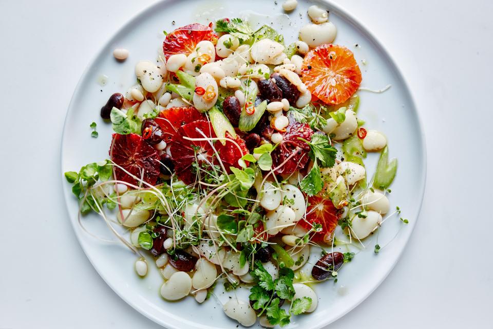 Blood Orange and Mixed Bean Salad with Sprouts