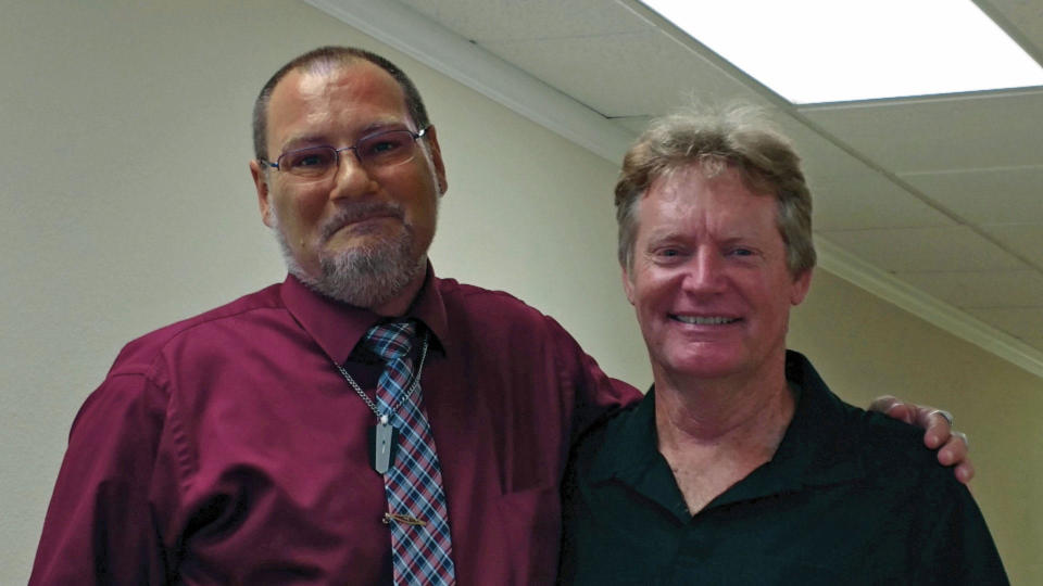 After years of anger and resentment, Larry Park. left,made peace, forgiving his kidnappers. Here he is pictured with Richard Schoenfeld, who was granted parole in June 2012, 36 years after the kidnappings. / Credit: Larry Park