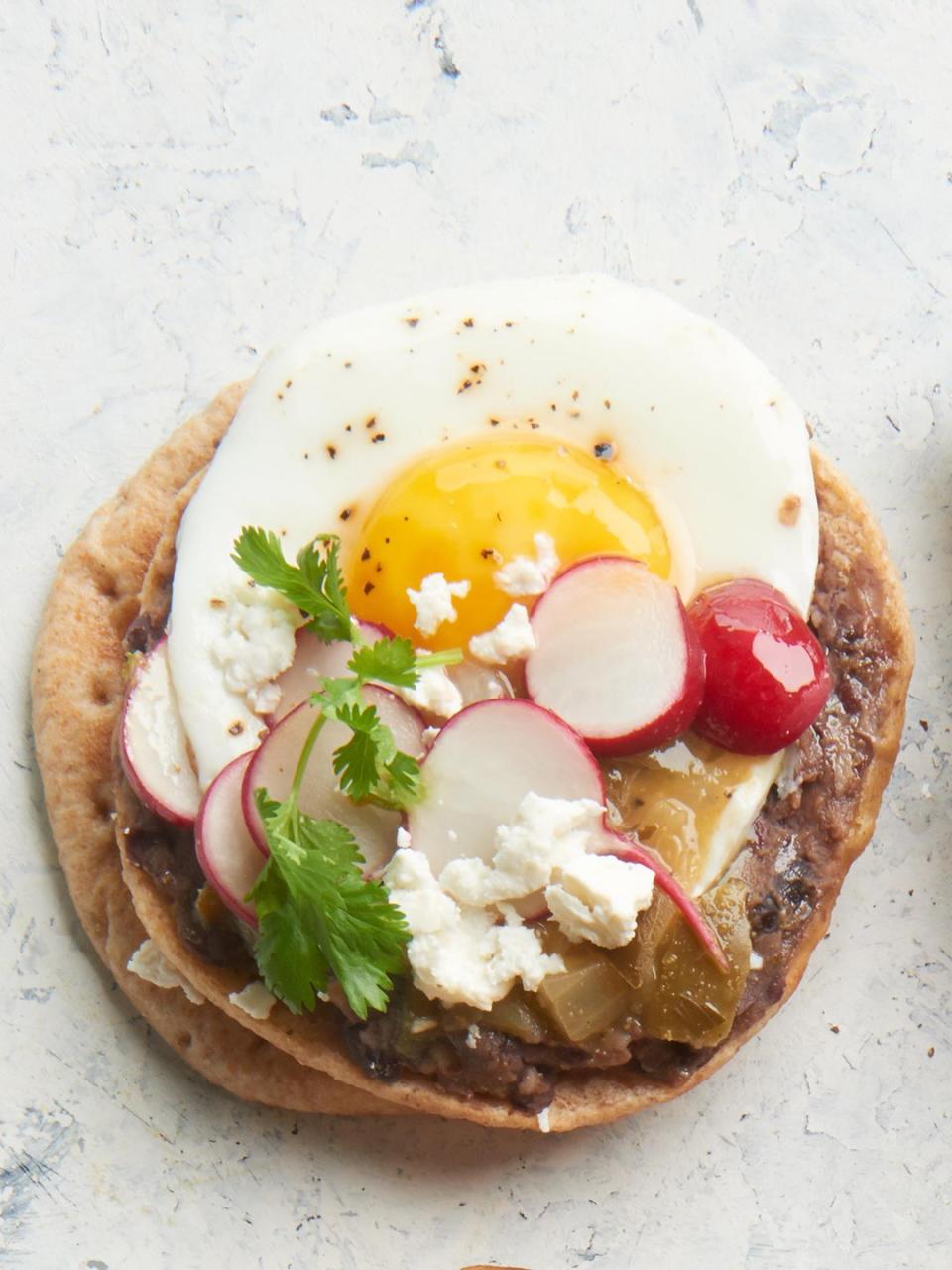 Going meatless in the morning doesn't mean sacrificing a filling meal. We added protein to these vegetarian recipes with eggs (if you choose to eat eggs), yogurt, beans, nut butters, and more. Each vegetarian breakfast idea is full of flavor and has at least 8 grams of filling protein.