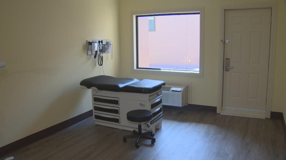 Some of the former hotel rooms have been converted into spaces for medical clinics.