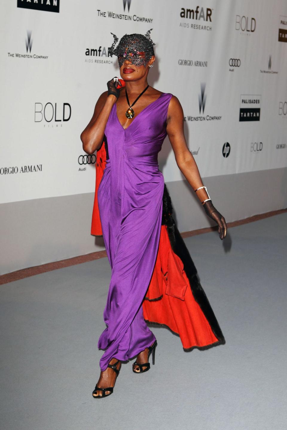 Grace Jones attends the 2010 amfAR Gala at the Cannes Film Festival.