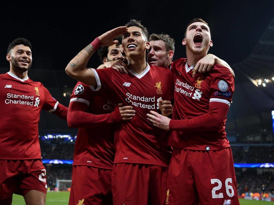 Mohamed Salah and Roberto Firmino strike as Liverpool weather Manchester City’s early storm to reach semi-finals