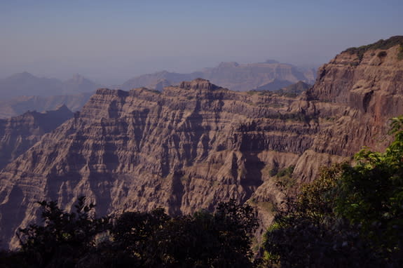 The Deccan Traps form steep cliffs in western India.
