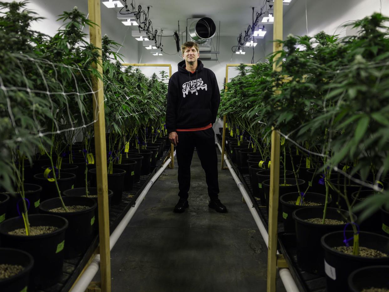 Portrait of Jeremy Grable at plant growing facility.