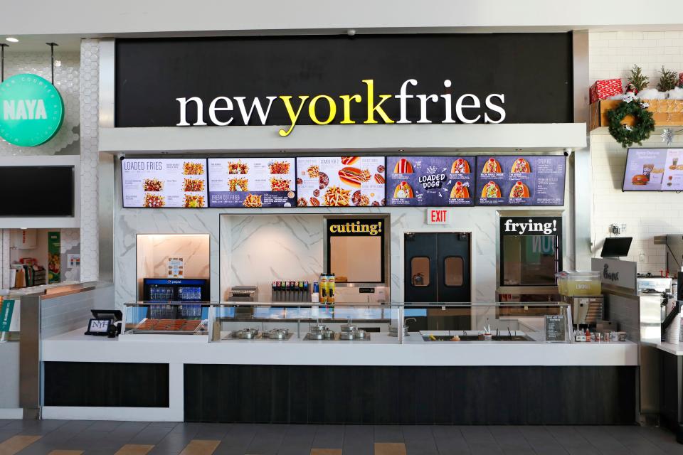 A New York Fries storefront.