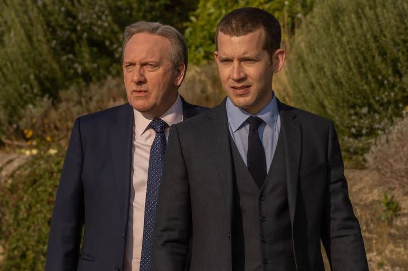 NICK HENDRIX as DS Jamie Winter and NEIL DUDGEON as DCI John Barnaby in ITV's Midsomer Murders