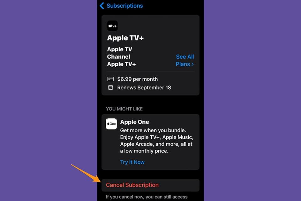Screenshot of Apple TV app on a mobile phone.