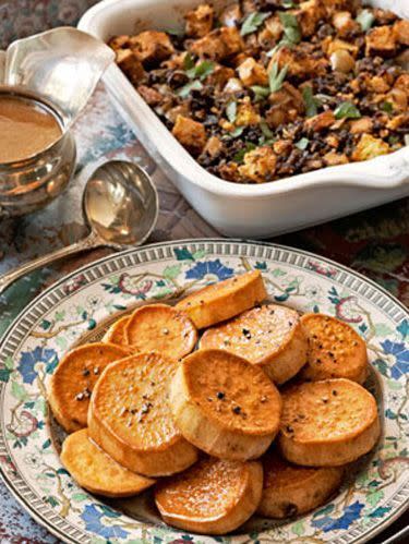 <p>Lemon juice gives this dish a fresh citrus twist.</p><p><a href="https://www.womansday.com/food-recipes/food-drinks/recipes/a26816/lemon-glazed-sweet-potatoes-recipe/" rel="nofollow noopener" target="_blank" data-ylk="slk:Get the recipe for Lemon-Glazed Sweet Potatoes.;elm:context_link;itc:0;sec:content-canvas" class="link "><em>Get the recipe for Lemon-Glazed Sweet Potatoes.</em></a></p>