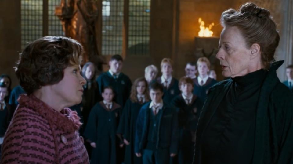 Umbridge and McGonagall facing each other.