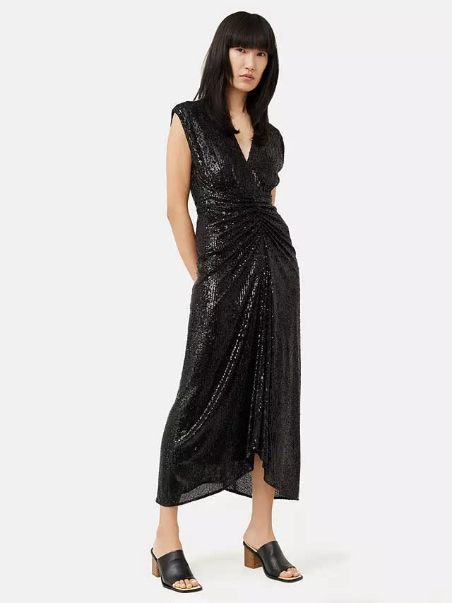 HotSquash Sequin Maxi Dress, Black at John Lewis & Partners