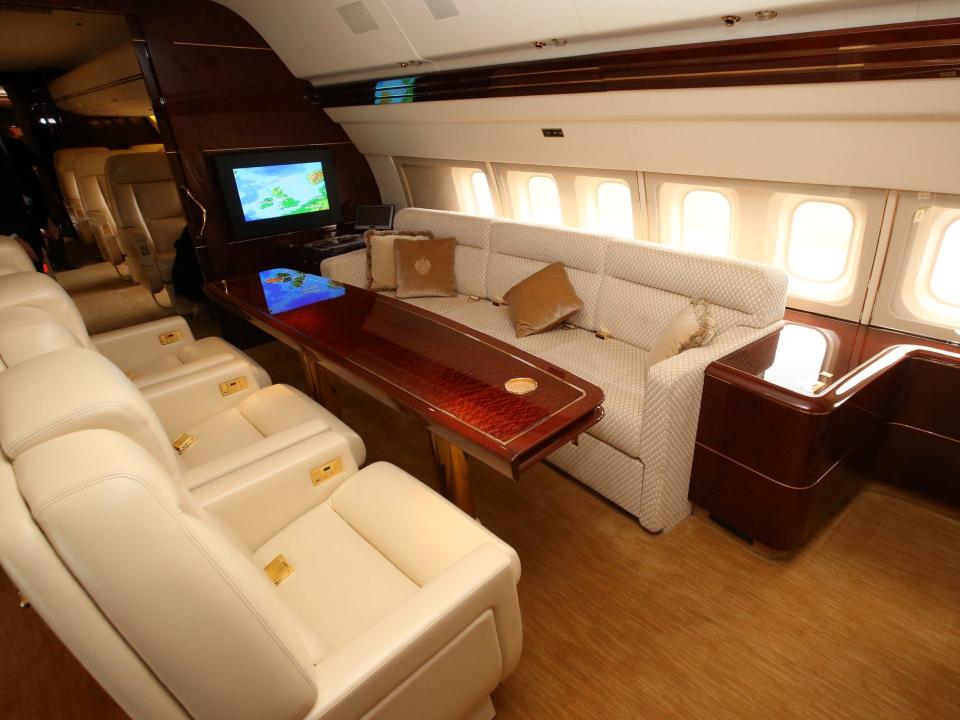 Inside Donald Trump's Boeing 757 private jet.