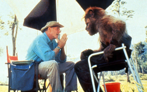 Director John Frankenheimer with one of the island’s monsters - Credit: Moviestore collection Ltd / Alamy Stock Photo