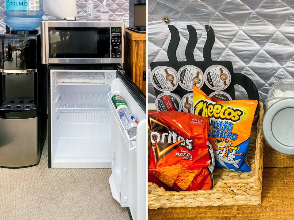 Snacks and refreshments inside the dome