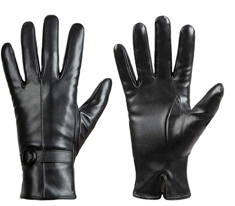 These leather gloves are lined with cashmere for a soft feel. Find them for $16 on <strong><a href="https://amzn.to/2W5vg36" target="_blank" rel="noopener noreferrer">Amazon</a></strong>.