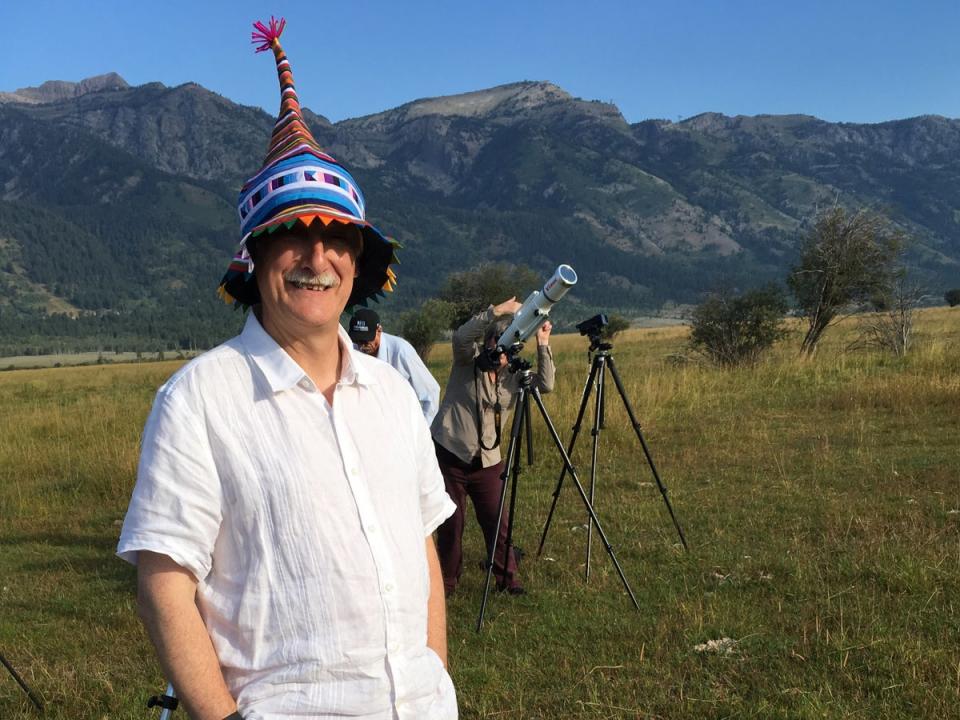 Star guest: Dr John Mason, astronomer and eclipse guru, in Wyoming in 2017 – awaiting that year’s total solar eclipse (Simon Calder)