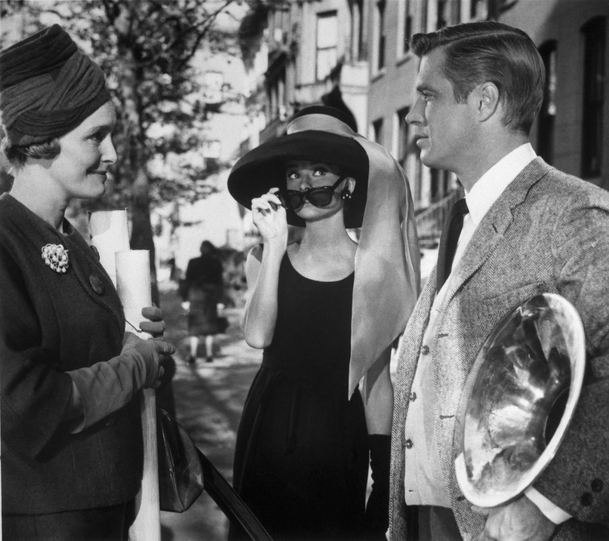 patricia neal, audrey hepburn and george peppard in breakfast at tiffany's