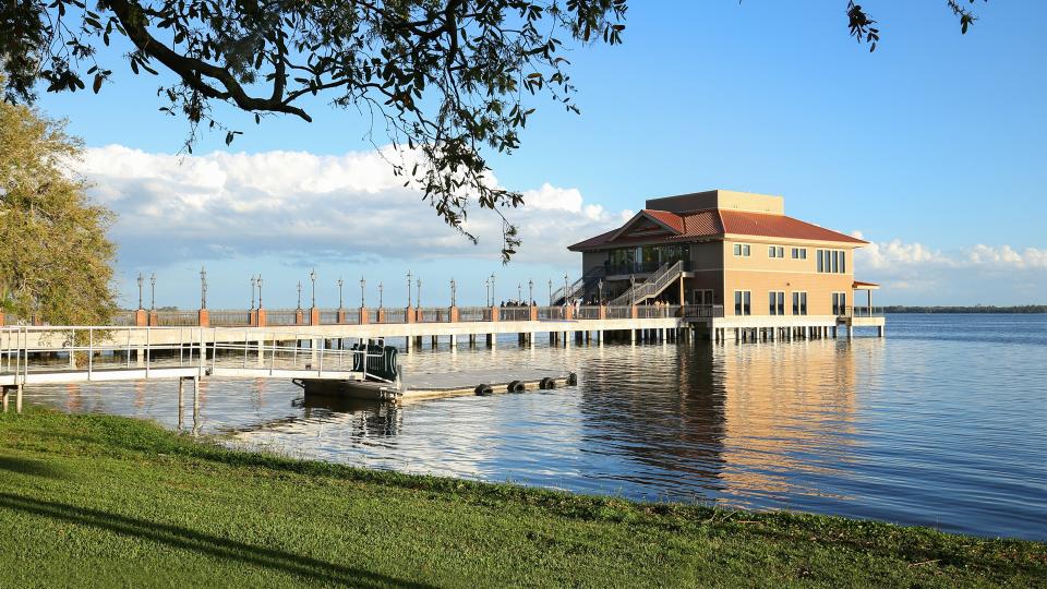 Beautiful waterfront view at Tavares, a family oriented city close to Mount Dora and Eustis located in the central portion of the state of Florida.