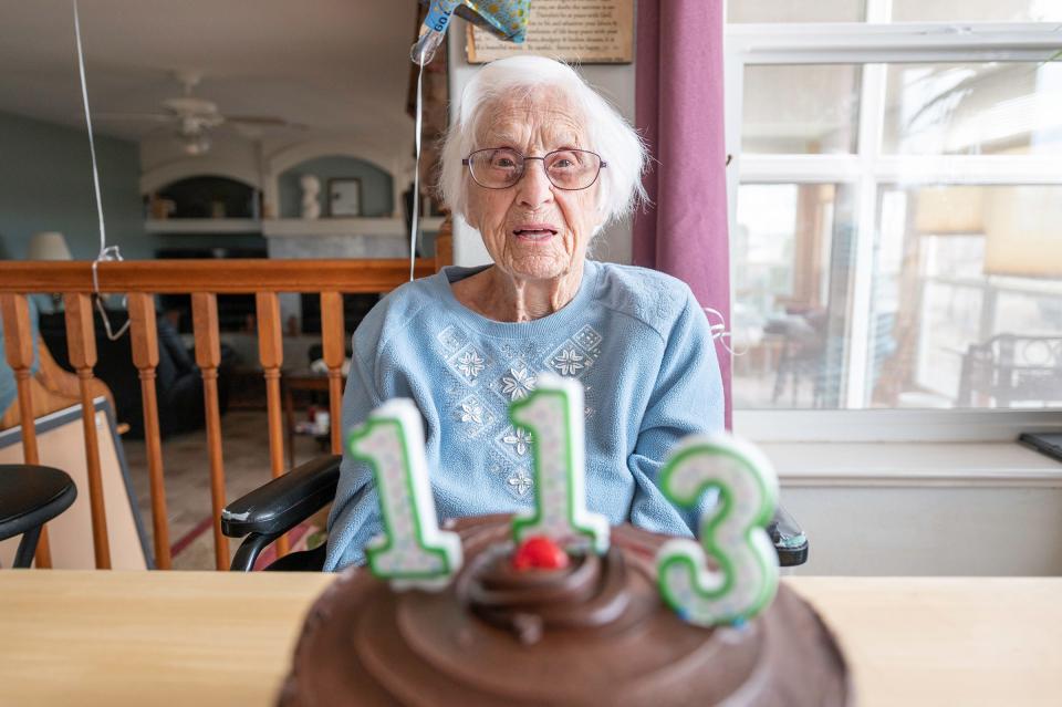 Colorado's oldest living person, Annabelle Holblinger, celebrates her 113th birthday on Wednesday, March 16, 2022.