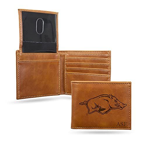 11) Rico Industries NCAA Brown Laser Engraved Billfold Wallet