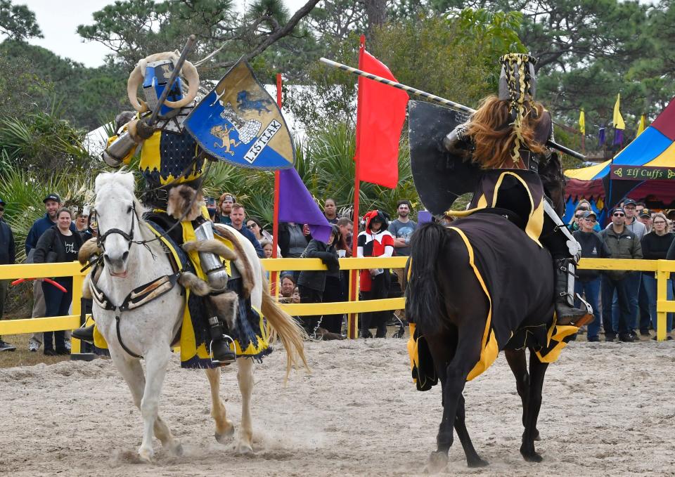 Noble Cause presents several jousting shows at the Brevard Renaissance Fair, which takes place in Wickham Park from Jan 7 through Feb. 5, 2023.