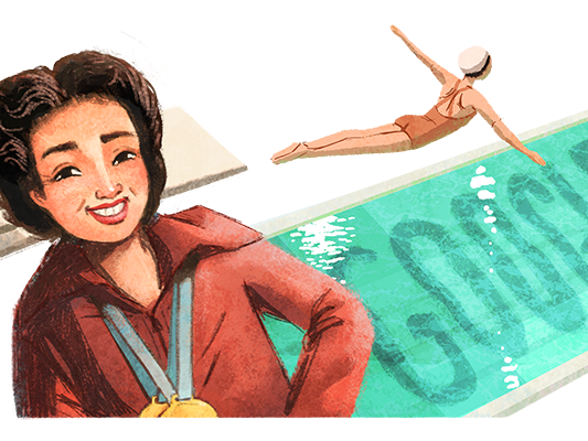 Vicki Draves made history when she became the first Asian American woman to win an Olympic medal: Google Doodle