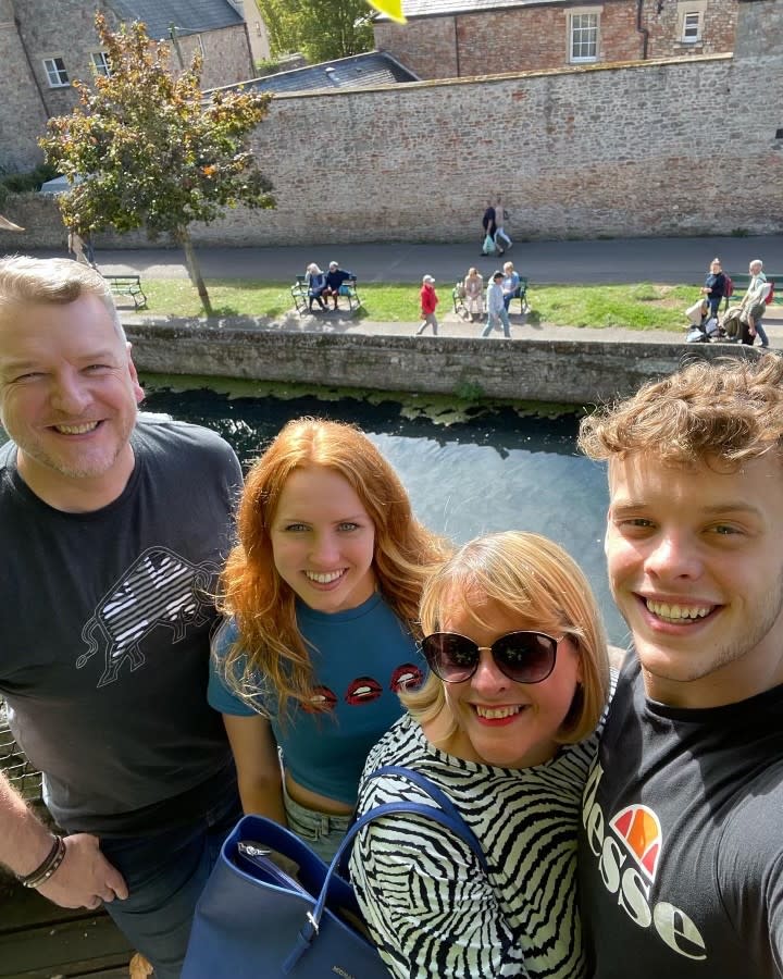 Matt Richards (right), with father Simon, mother Amanda and fiancee Emily (Family handout/PA)