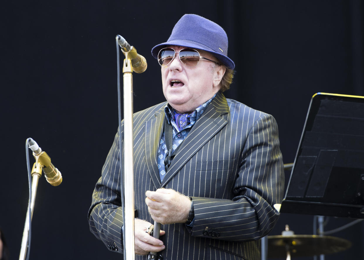 Van Morrison performs on stage during the Isle of Wight festival at Seaclose Park, Newport.