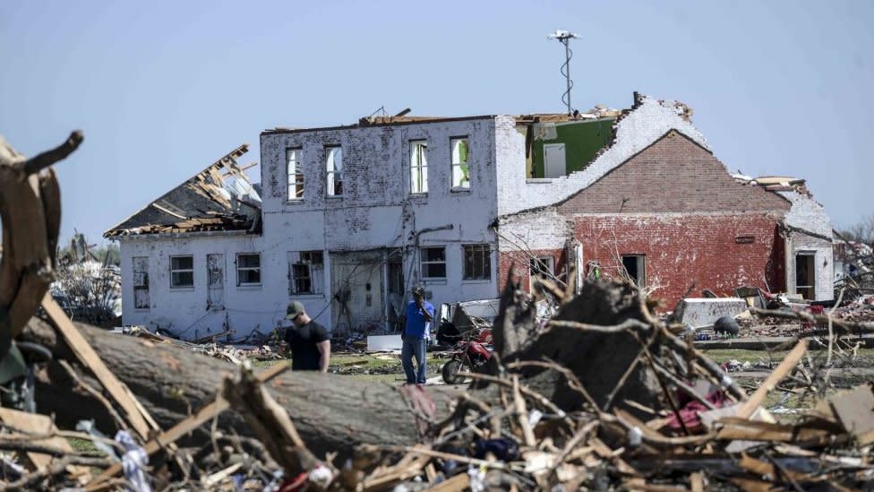 Casa destruida en Rolling Fork, Mississippi.