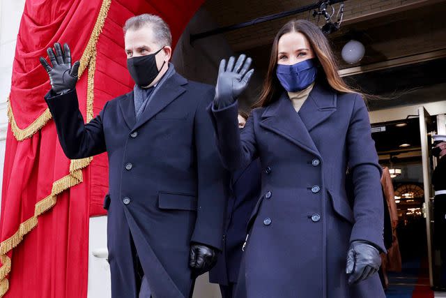 JONATHAN ERNST/POOL/AFP via Getty Siblings Hunter Biden and Ashley Biden arrive for their father's inauguration on Jan. 20, 2021
