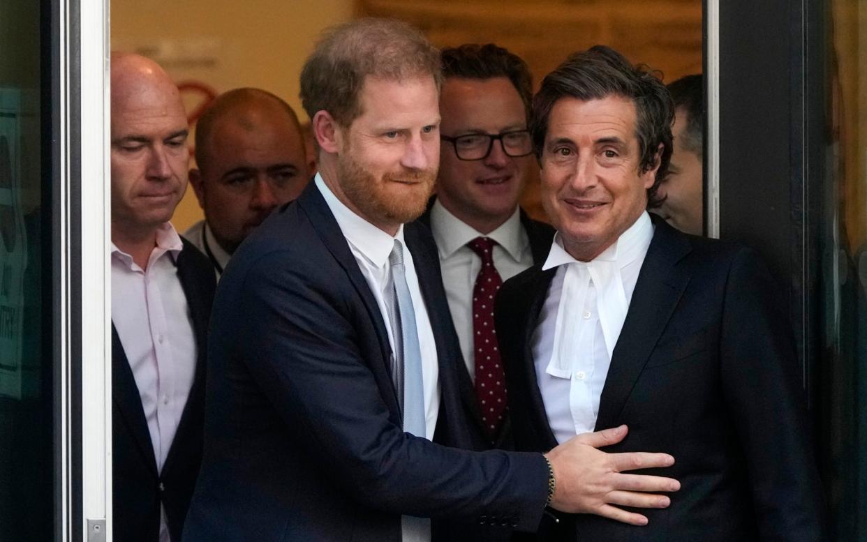 Prince Harry and David Sherborne, his lead lawyer