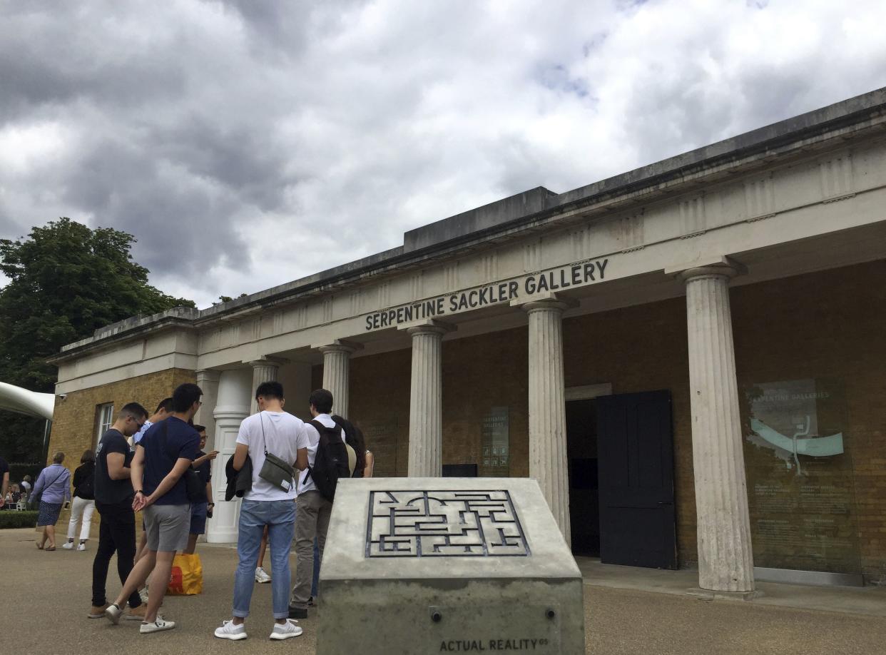 Exterior of the Serpentine Sackler Gallery in Hyde Park in London on July 21, 2019.