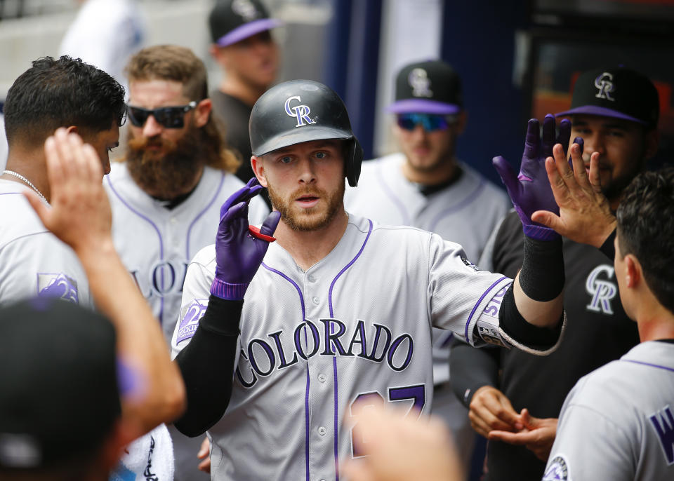 It’s true: 0 of 38 games for the Rockies will come against the teams with the seven best records in baseball. (AP)