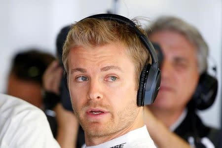 Mercedes F1 driver Nico Rosberg attends the second free practice. Spanish Grand Prix - Barcelona-Catalunya racetrack, Montmelo, Spain - 13/5/16. REUTERS/Juan Medina.