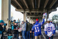 <p>Buffalo Bills fans during the AFC Wild Card game between the Buffalo Bills and the Jacksonville Jaguars on January 7, 2018 at EverBank Field in Jacksonville, Fl. (Photo by David Rosenblum/Icon Sportswire via Getty Images) </p>