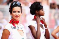 Grid girls line up for the drivers parade before the start of the Monaco Formula One Grand Prix at the Circuit de Monaco on May 27, 2012 in Monte Carlo, Monaco. (Mark Thompson/Getty Images)