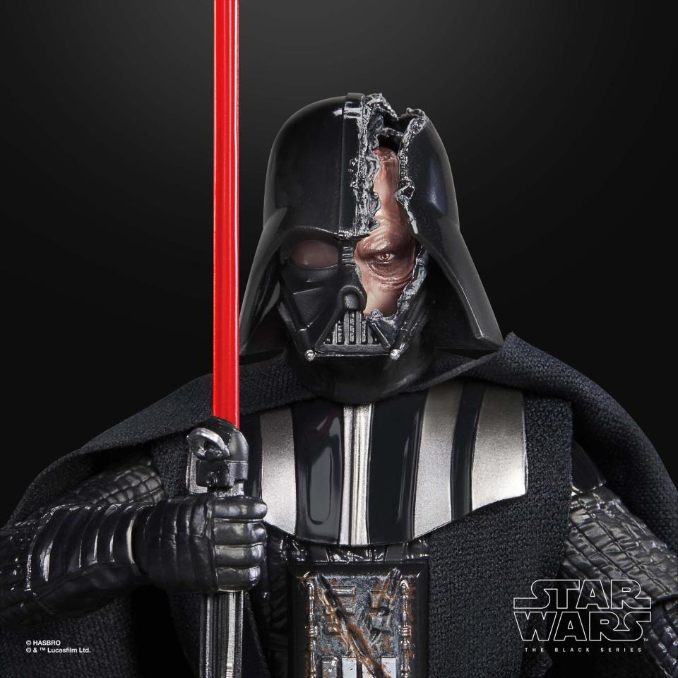 Star Wars The Black Series Darth Vader (Duel's End) action figure on a dark background