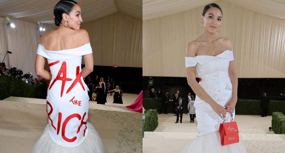 AOC sparks controversy with 'tax the rich' dress at the 2021 Met Gala