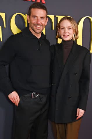 <p>Dave Benett/WireImage</p> Bradley Cooper and Carey Mulligan in 2023