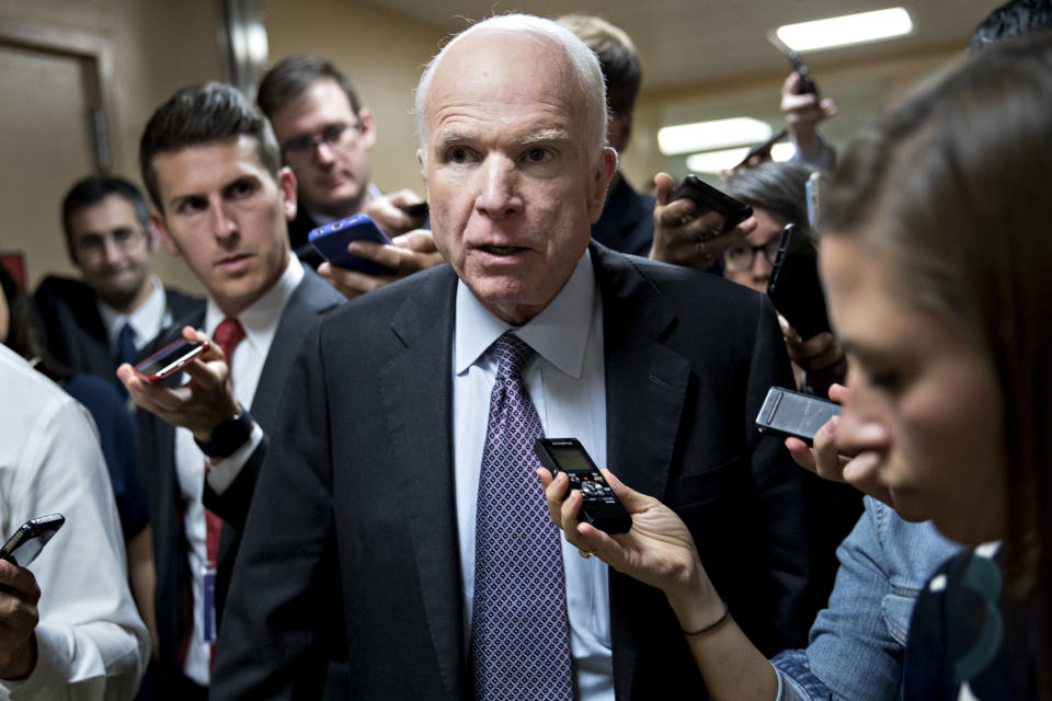 Sen. John McCain (R-Ariz.) wants to repeal a law that hurts Puerto Rico's economy. It looks like an uphill battle. (Photo: Bloomberg via Getty Images)